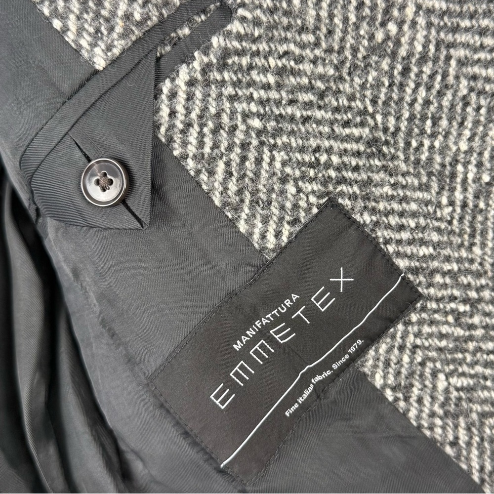 Banana Republic Olinda Oversized Italian Herringbone Blazer Grey Sz S - Picture 15 of 15
